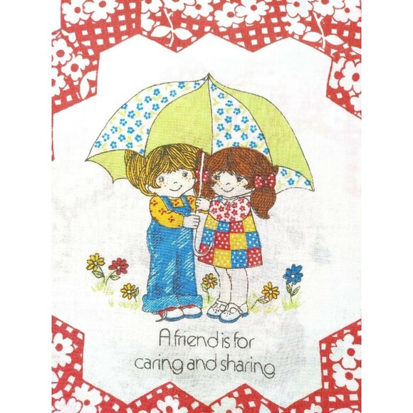 Vintage Gentle Treasures Pillowcase Standard Size 1976 Boy Girl Friendship Bibb - Picture 3 of 7